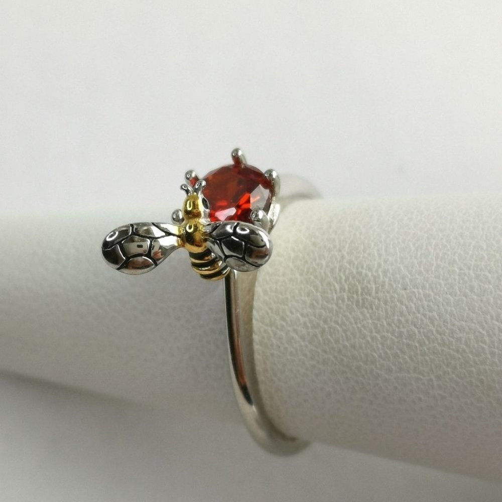 Spessartite Garnet Bee sterling silver ring size 7 🆕 - Picture 3 of 11